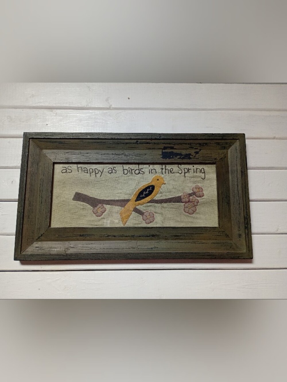 9x16 Framed Bird Wall Art - Handmade - Farmhouse Style